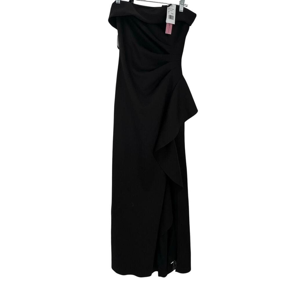 Aqua Women's Scuba Strapless Gown Dress Lined Bandeau Neck Black Size 6 NWT - Picture 6 of 12